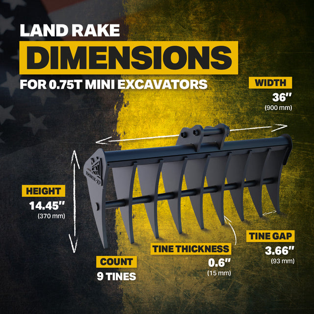 CAT 300.9D Land Rake 36" / 900mm