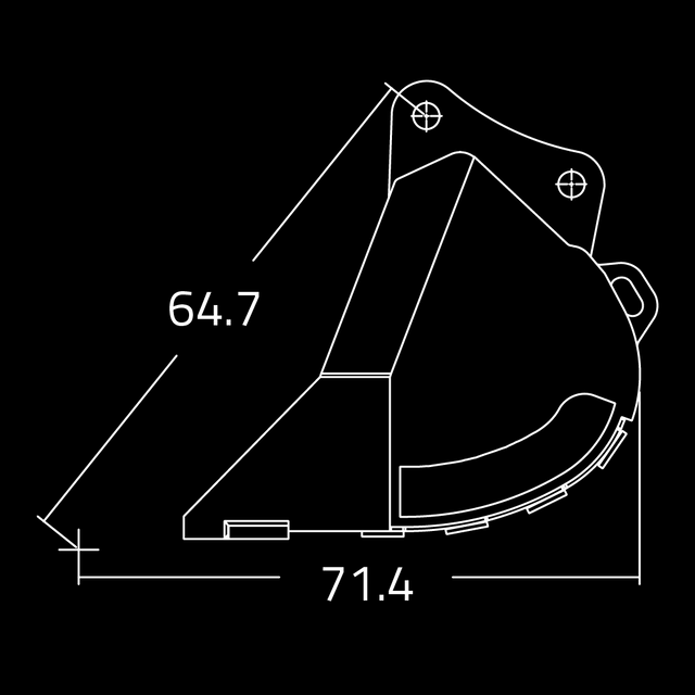 WAIN ROY Dirt Bucket for excavators 65000 to 95000 lbs designed for general purpose digging and earthmoving applications
