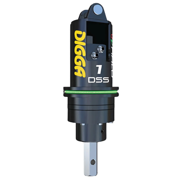 Digga 1DSS Auger Drive Unit, primarily black in color with green accents around the gearbox area.