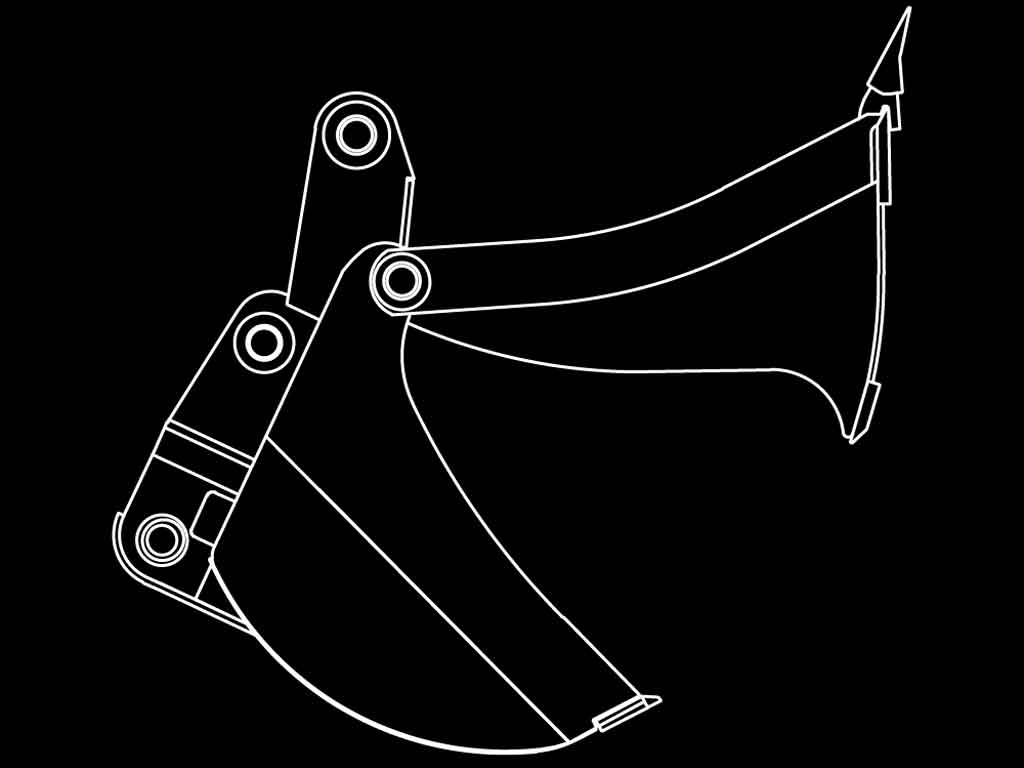 WAIN ROY Jaw Bucket for 1/2 Yard Tractor Loader Backhoes over 16,000 lbs.