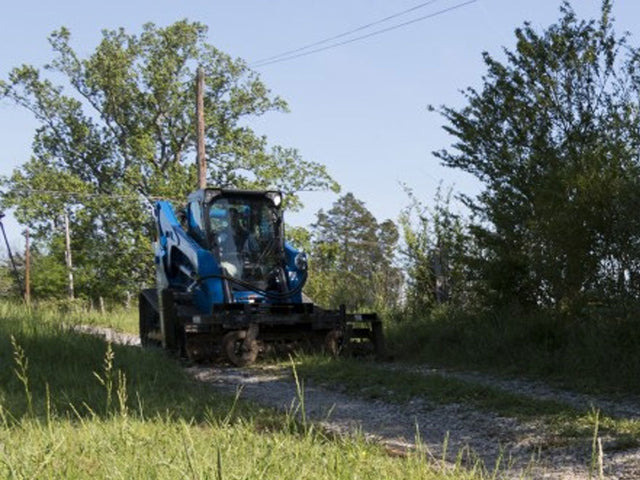 BLUE DIAMOND Extreme Duty Power Rake for Skid Steer, Hydraulic Angle