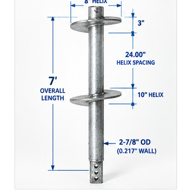 2-7/8" SS Helical Lead Section — 7'