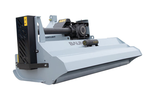 Baumalight FMP780 Flail Mower featuring gray color with flail style teeth and a heavy duty gearbox.