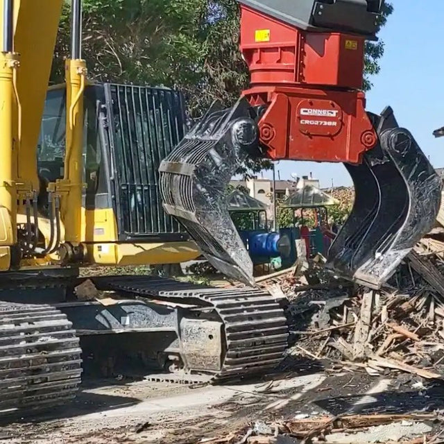 Connect Work Tools - Rotating Excavator Grapple Attachment