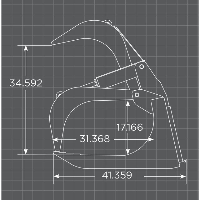 Schematic of the Loflin Fabrication Standard Duty Skid Steer Root Grapple