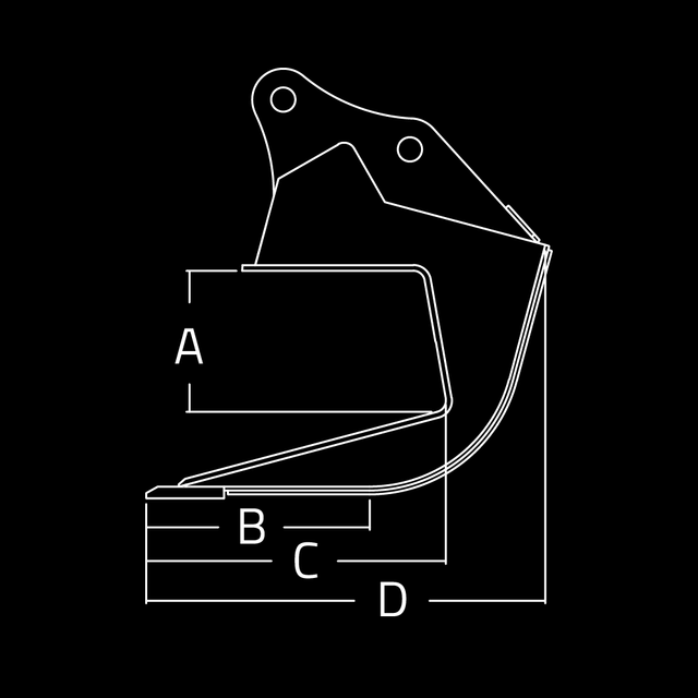 WAIN ROY Pavement Slab Removal Bucket for excavators 20000 to 110000 lbs designed for prying and removing pavement slabs efficiently