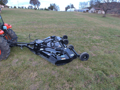 Blue Diamond Flex Wing Rotary Cutter Brush Hog for tractors designed for mowing large fields pastures and overgrown vegetation