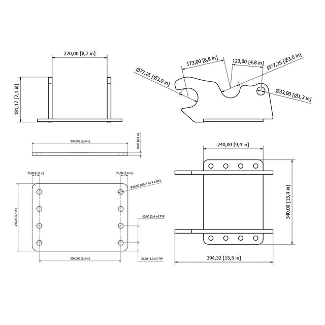 Kubota KX61-3 Quick Attach Mounting Bracket