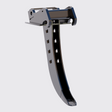 Metallic tool or component on a white background