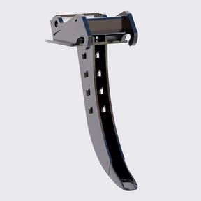 Metallic tool or component on a white background