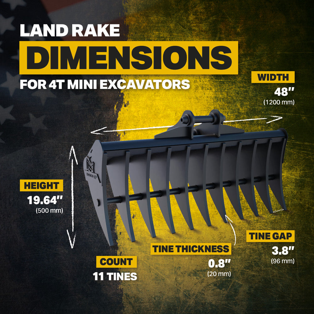 Bobcat E32 X-CHANGE Land Rake 48" / 1200mm