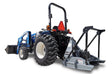 Baumalight DPH series PTO tree cutter with three-point hitch mounted on a New Holland tractor on white background