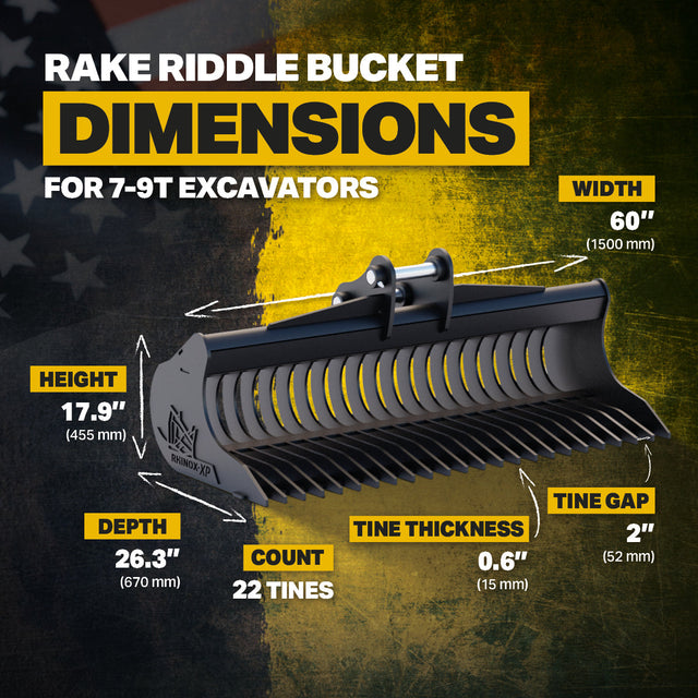 Liugong 909ECR Rake Riddle Bucket 60" / 1500mm