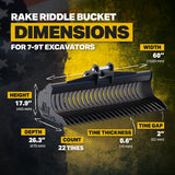 Develon DX89R-7 Rake Riddle Bucket 60" / 1500mm