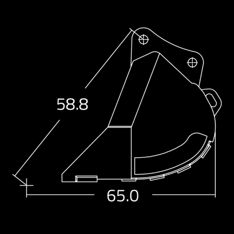 WAIN ROY Severe-duty rock buckets for Excavators Schema