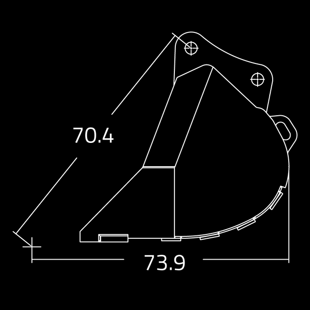 WAIN ROY Dirt Bucket for excavators 65000 to 95000 lbs designed for general purpose digging and earthmoving applications