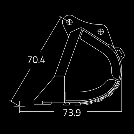 WAIN ROY Severe-Duty Rock Bucket for excavators 95000 to 110000 lbs built for shot rock and high impact material excavation
