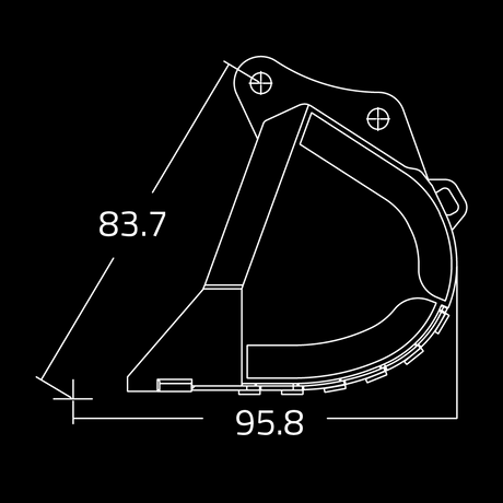 WAIN ROY Severe-Duty Rock Bucket for excavators 110000 to 160000 lbs built for high impact rock breaking and abrasive material excavation