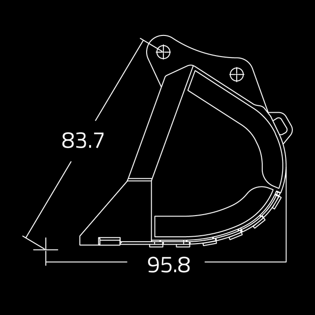 WAIN ROY Severe-Duty Rock Bucket for excavators 110000 to 160000 lbs built for high impact rock breaking and abrasive material excavation