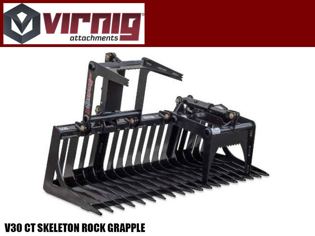 Virnig V30 Skeleton Rock Grapple for Compact Tractor