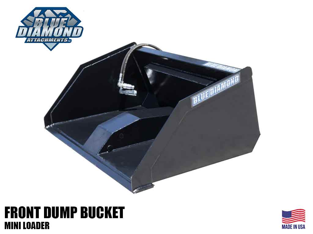 BLUE DIAMOND Front Dump Bucket for Mini Skid Steer