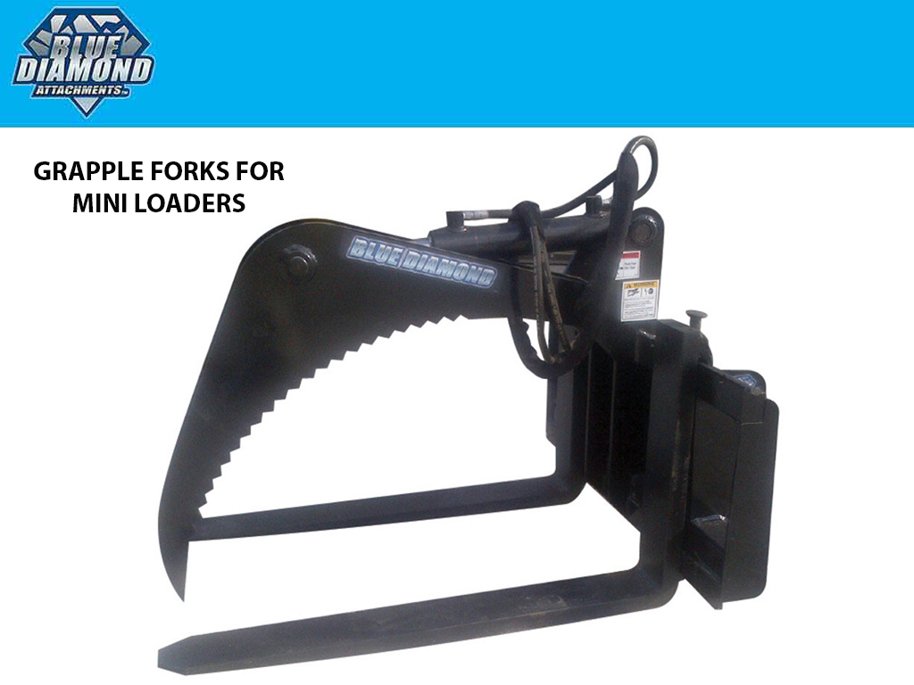 BLUE DIAMOND Grapple Fork For Mini Skid Steer