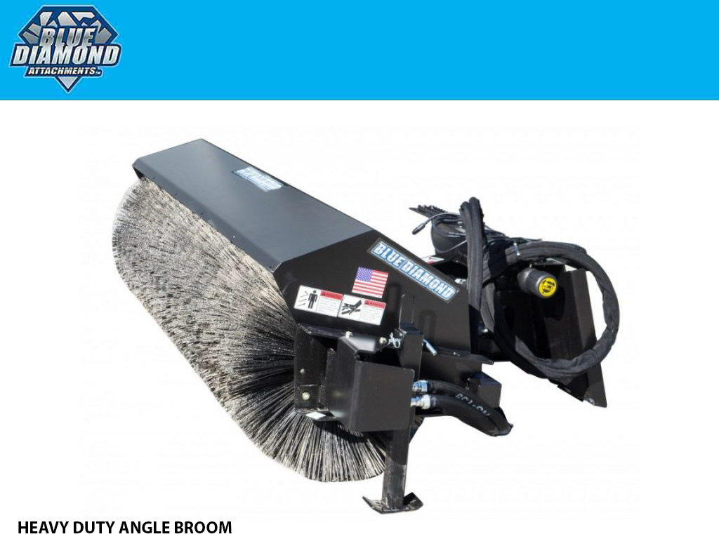 BLUE DIAMOND HYDRAULIC ANGLE BROOM FOR SKID STEER - HEAVY DUTY SERIES 2