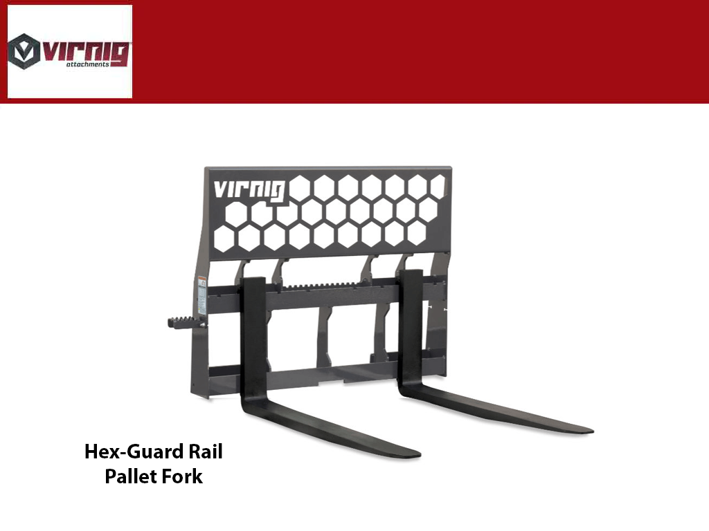 Virnig Hex-Guard Rail Pallet Fork For Skid Steer