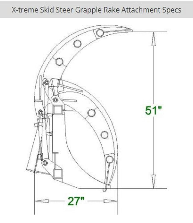 Rake Grapple Xtreme Duty CID For Skid Steer