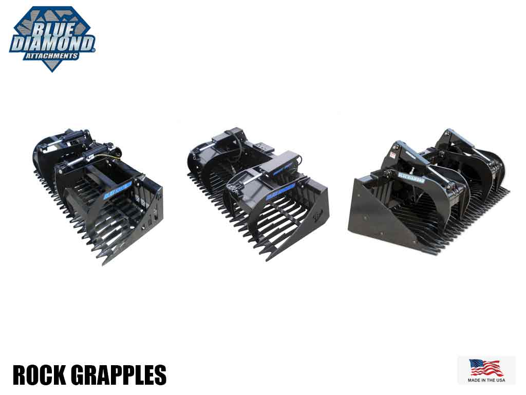 BLUE DIAMOND Rock Grapple for Skid Steer Loader