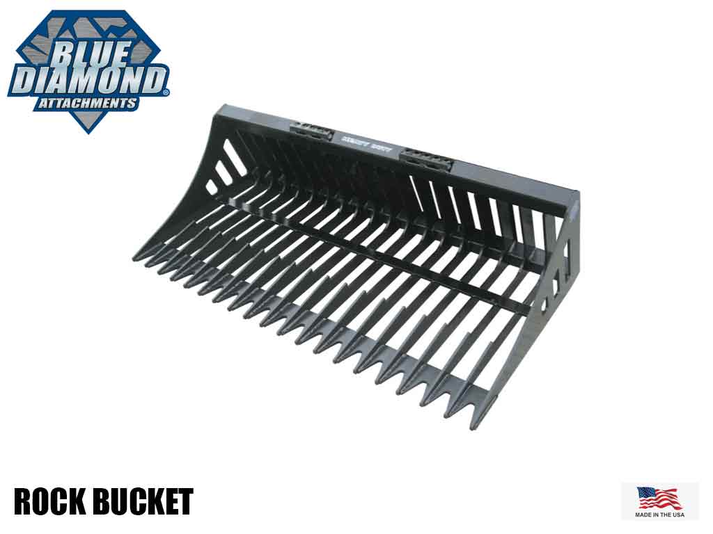 BLUE DIAMOND Rock Bucket for Skid Steer Loader