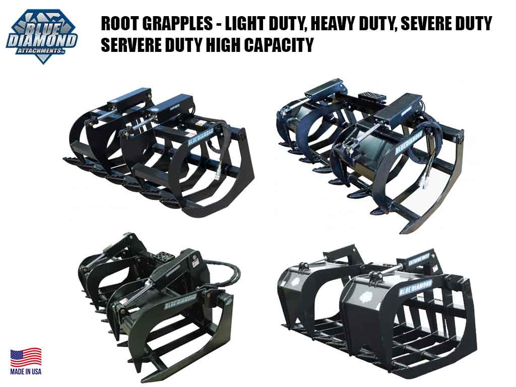 BLUE DIAMOND | Root Grapple for Skid Steer Loader