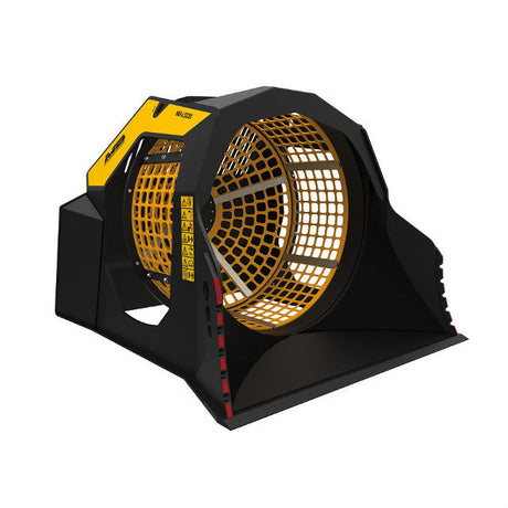 Black and yellow MB-LS220 component on a white background
