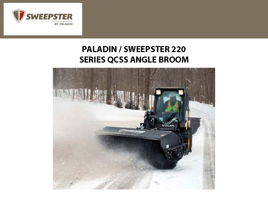 Paladin / Sweepster QCSS Manual Angle Broom 220 Series, Poly-Wire Brush for Skid Steer