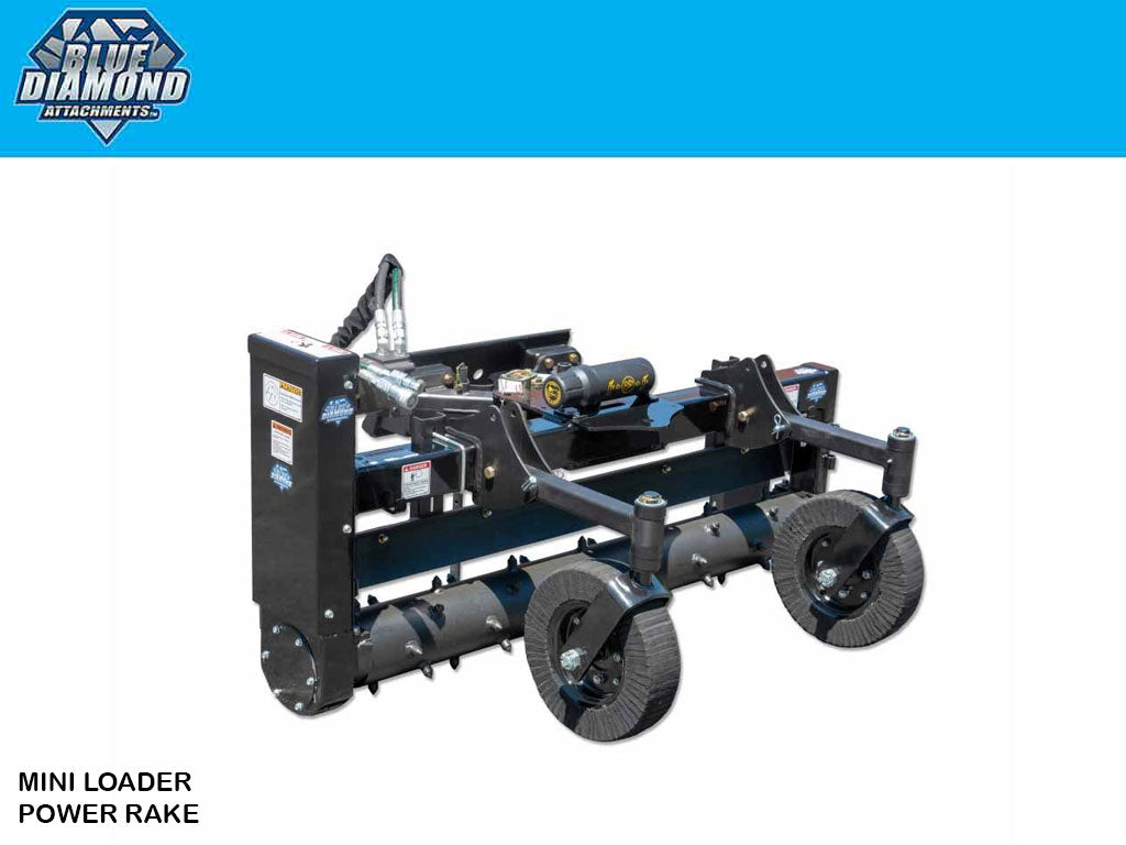 BLUE DIAMOND Power Rake for Mini Skid Steer