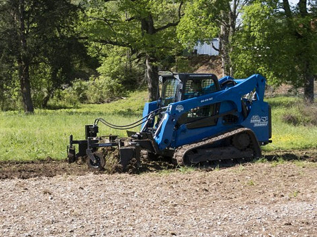 BLUE DIAMOND Extreme Duty Power Rake for Skid Steer, Hydraulic Angle