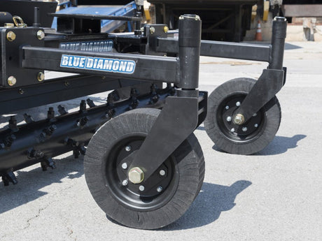 BLUE DIAMOND Extreme Duty Power Rake for Skid Steer, Hydraulic Angle