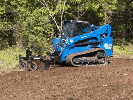 BLUE DIAMOND Extreme Duty Power Rake for Skid Steer, Hydraulic Angle