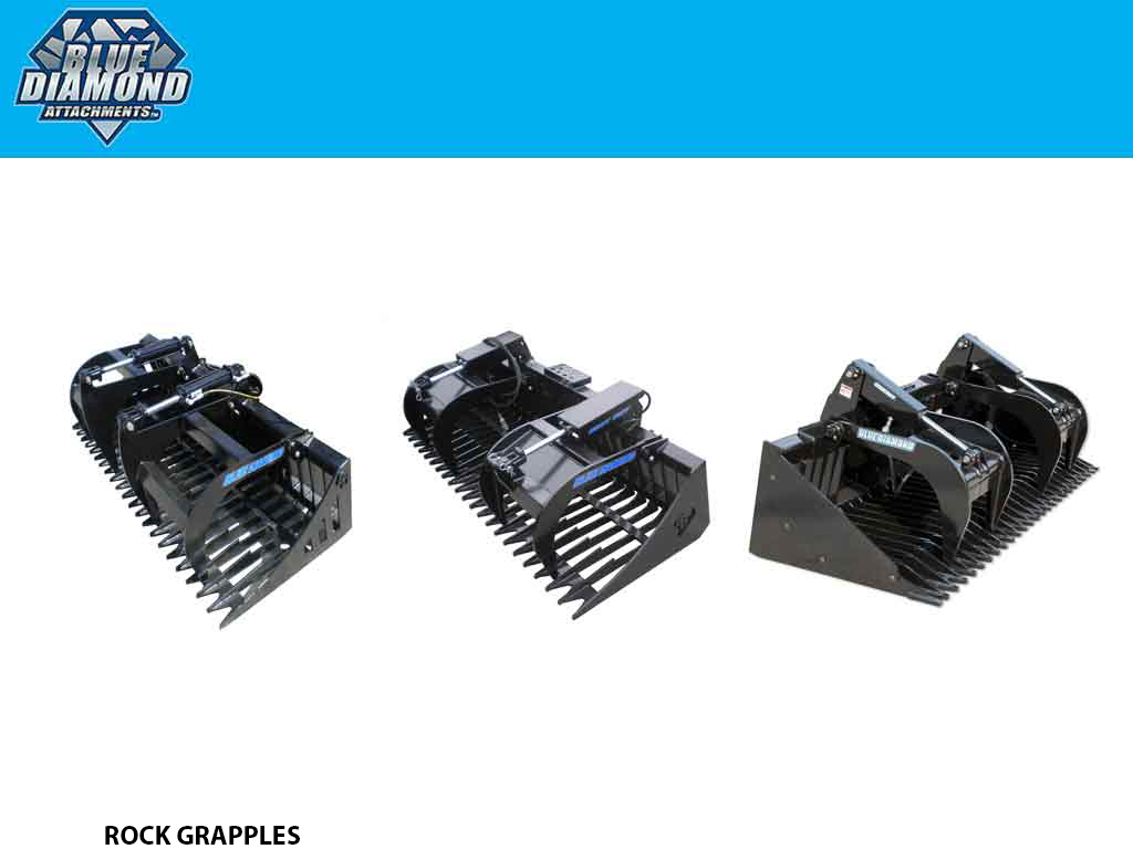 BLUE DIAMOND Rock Grapple for Skid Steer Loader