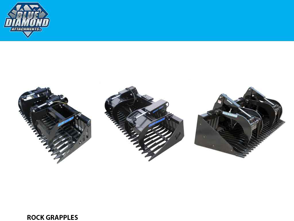 BLUE DIAMOND | Rock Grapple for Skid Steer Loader