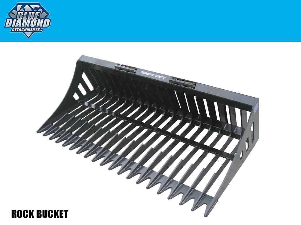 BLUE DIAMOND Rock Bucket for Skid Steer Loader