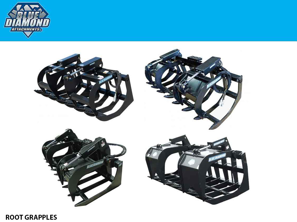 BLUE DIAMOND Root Grapple for Skid Steer Loader