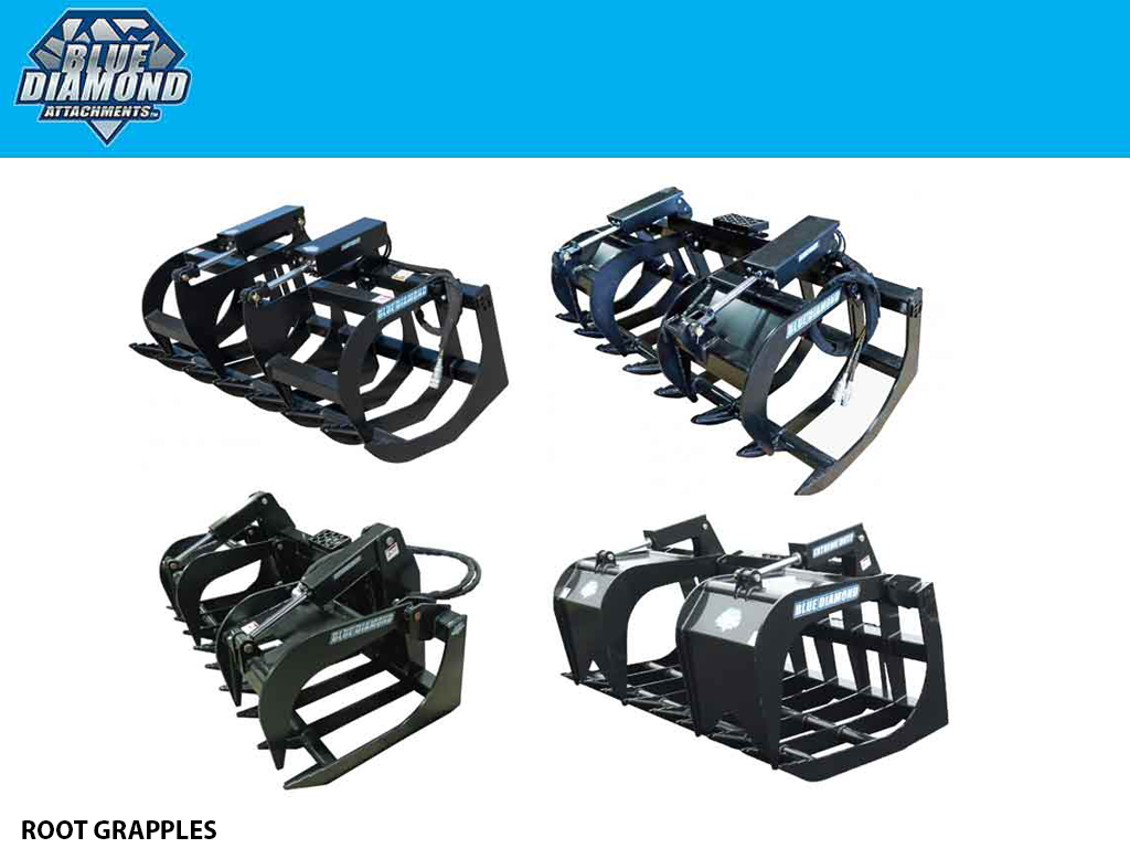 BLUE DIAMOND | Root Grapple for Skid Steer Loader