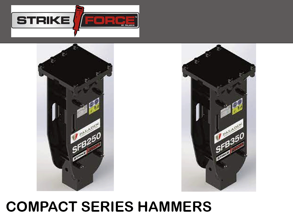 Paladin / Strike Force Hydraulic Hammers For Mini Skid Steer Loaders