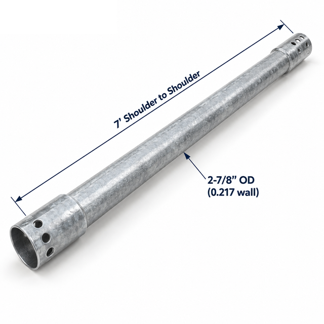 2-7/8" Helical Anchor Extension | 5 or 7 Foot Shoulder to Shoulder