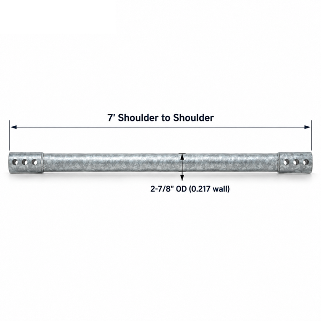 2-7/8" Helical Anchor Extension | 5 or 7 Foot Shoulder to Shoulder