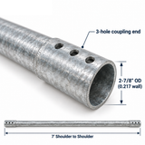 2-7/8" Helical Anchor Extension | 5 or 7 Foot Shoulder to Shoulder