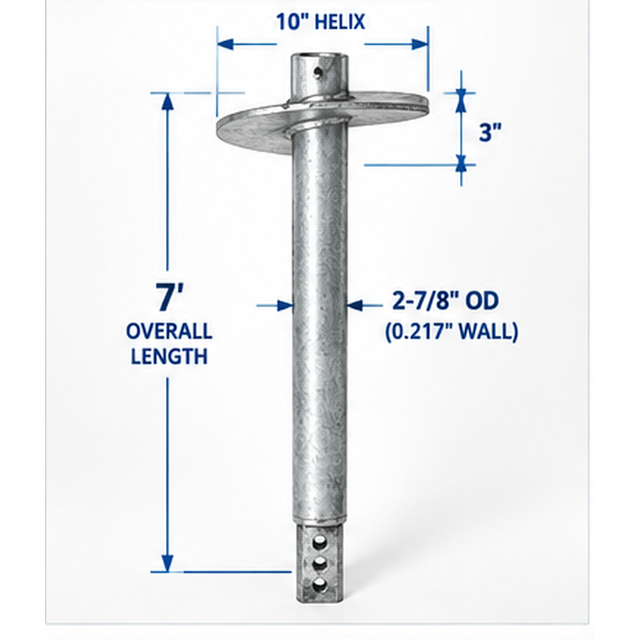 2-7/8" SS Helical Lead Section — 7'