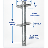 2-7/8" SS Helical Lead Section — 7'