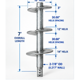 2-7/8" SS Helical Lead Section — 7'